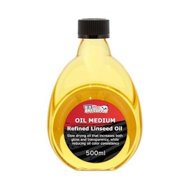 U.S. Art Supply Aceite de linaza refinado, 500 ml (16.9 oz) Medio fluido - Aceite de linaza para madera, medios de pintura y acabado de madera