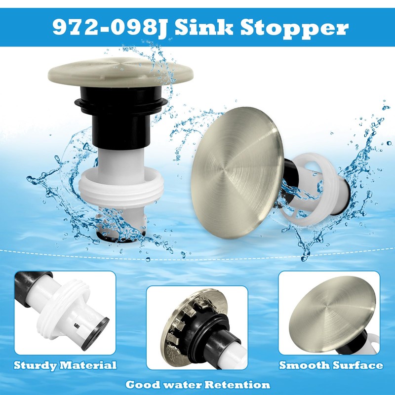 Sthovd 972-098J Brushed Nickel Plumbing-Equipment for Sink Drain Sink Stopper,Part