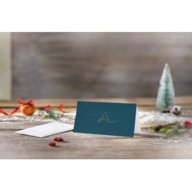 SIGEL DS068 Christmas Card Set with Envelope, DIN Long, Pack of 10, "Christmas Tree", Ideal for Printing, Made from Sustainable Paper