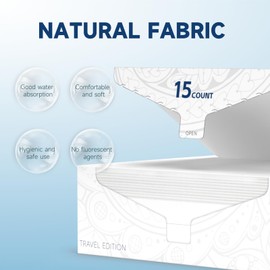 Face Towels, 10” x 12”, Thick Soft and Absorbent, Face Towelettes Disposable Biodegradable for Sensitive Skin, Makeup Remover, Travel, Cleansing, 90 Count（6 PACK)