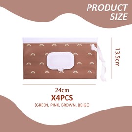 4-Piece Wet Wipe Bag, Baby Wiping Bag, Pull-Out Bag, Reusable Wet Wiping Bag, Practical Outdoor Bag