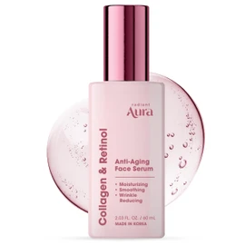 Radiant Aura Face Serum with Vitamin C & E – Korean Anti-Aging Serum for Dark Spots, Wrinkles & Fine Lines – Brightening & Hydrating for Smooth, Radiant Skin – 2 Fl. Oz