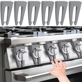 MEISO 6PCS Stove Knob Covers for Child Safety，Gas Stove Baby Proof Knobs Locks Stove Locks Child Safety Stove Knob Covers Gas Stove Knob Safety Covers Childproof Stove Knob Stove Proof Knob Oven (Grey)