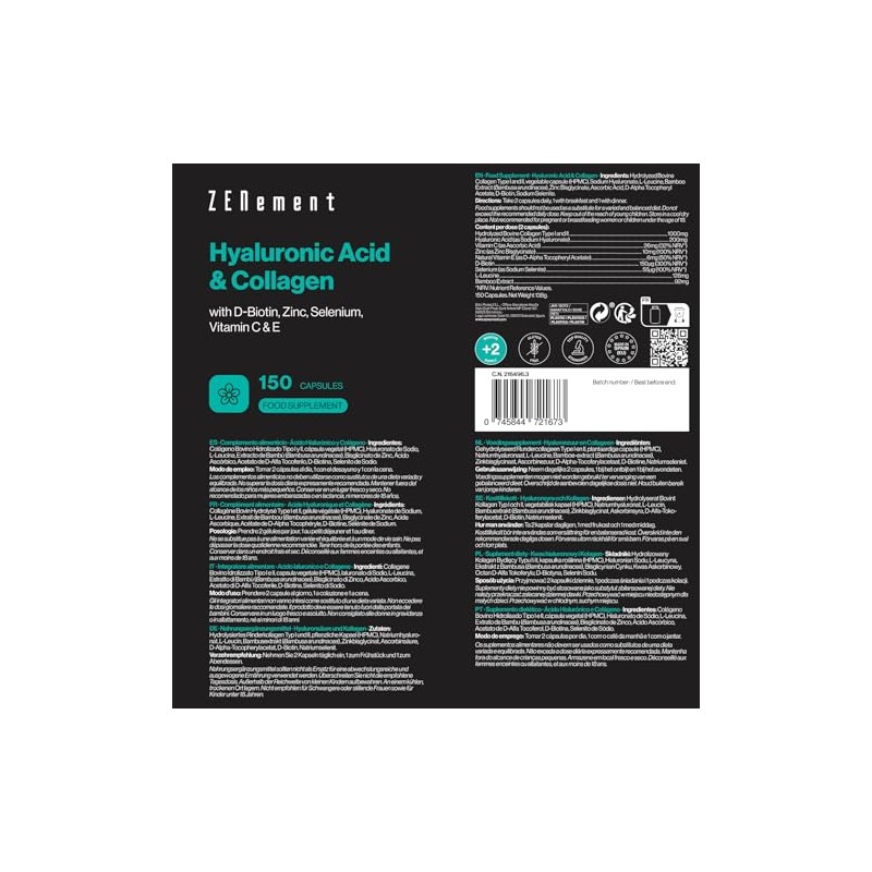 Hyaluronic Acid & Collagen - with Biotin, Zinc & Selenium