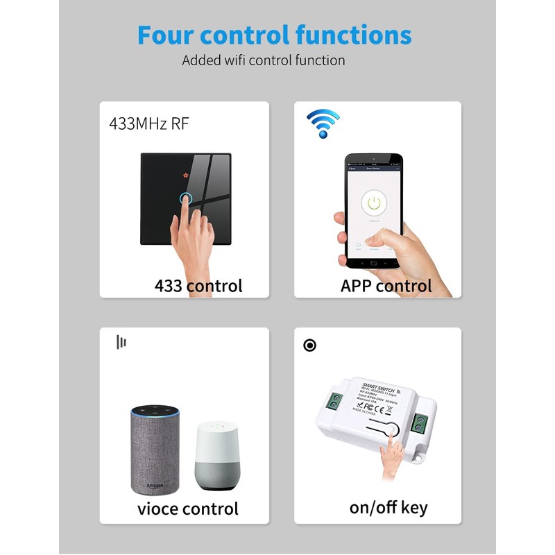 proAMEDEN Touch Wall Switch 10A Works with Tuya/Smart Life App,