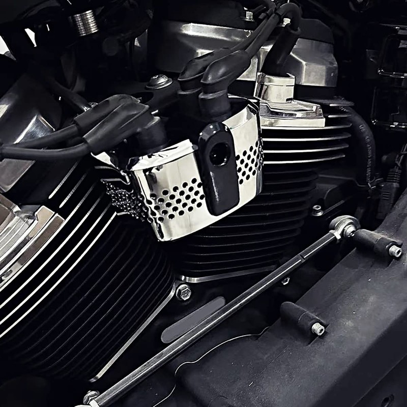 Cubierta de bobina de encendido cromada negra para motocicleta Harley