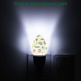 Uanvaha Cartoon Safari Animals Night Light Cute Hippo Crocodile Lion Elephant and Giraffe LED Dusk to Dawn Night Lamp Auto Sensor for Bedroom Bathroom Hallway Living Room