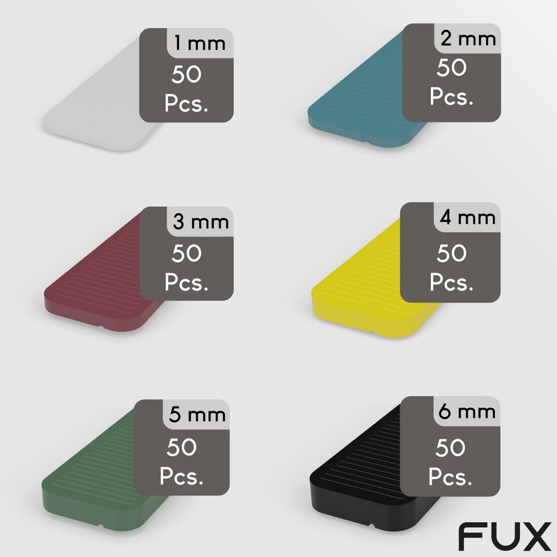 FUX 300 Pcs. Packers Set 100mm x 24mm x 1-6mm,