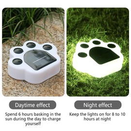 4Pack Solar Dog Paw Print Light,Waterproof Solar Ground Lights Garden Lawn Landscape Path Lights,Footprint Animal Yard Ground Lights Cat Bear Paws for Flowerbed,Lawn Decor (Dog Paw-Warm White)