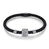 Faith Bracelet 925 Sterling Silver Faith Black Leather Cord Bracelet
