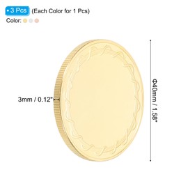 PATIKIL 3pcs Blank Coins for Engraving, 40mm Coin Blanks Laser Engraving Blanks Custom Challenge Coins Polished Metal Disc Circle Round Plate for Laser Engraving Stamping, Silver Rose Gold