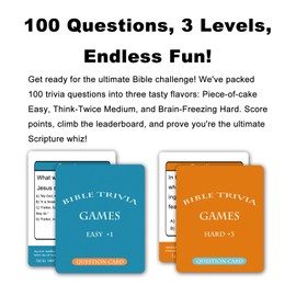 Docdeer Bible Trivia Board Games Cards for Adults and Family, Great Christian Gift for Bible Study
