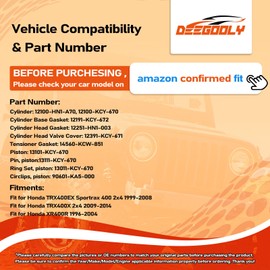 DEEGOOLY 12100-HN1-A70 Cylinder Piston Rings Top End Kit 85mm For Honda TRX400EX TRX 400EX 440CC 1999-2008 Aftermarket Parts 12191-KCY-672,13011-KCY-6