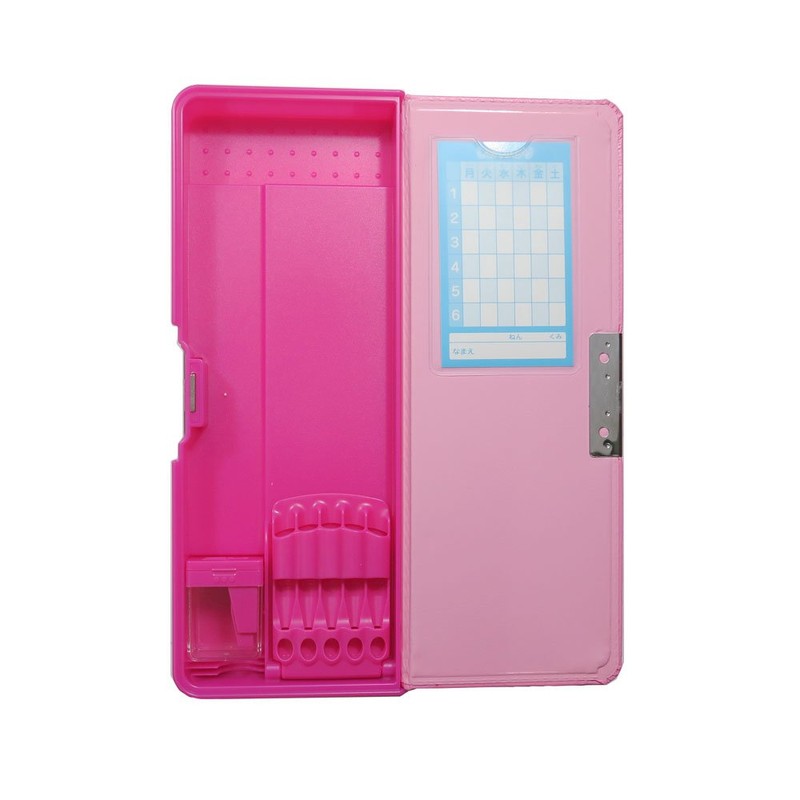 クツワ 筆箱 クラリーノ 2ドア 削り付 ピンク CV001PK