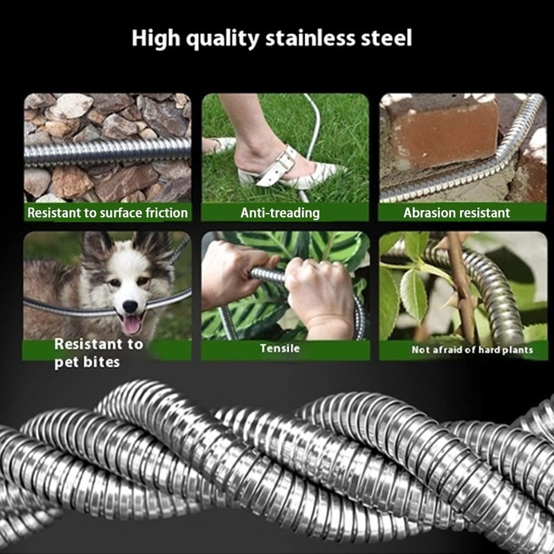 Stainless Steel Garden Hose Extender for Easy Maneuvering in Gardening