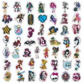 Monster High Stickers 50PCS Cartoon Sticker Stuff for Water Bottles Luggage Bike Car Decals Cute Lilo & Stitch Gifts Party Supplies for Kids Teens Adults