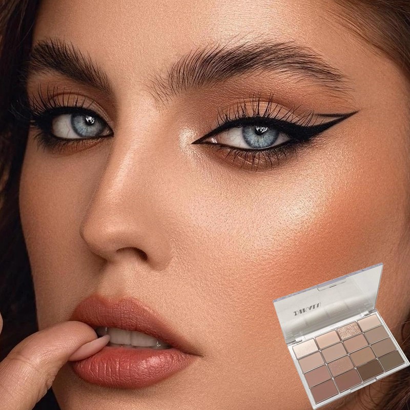 Nude Eyeshadow Palette, 16 Colours Brown Grey Nude Eye Shadows