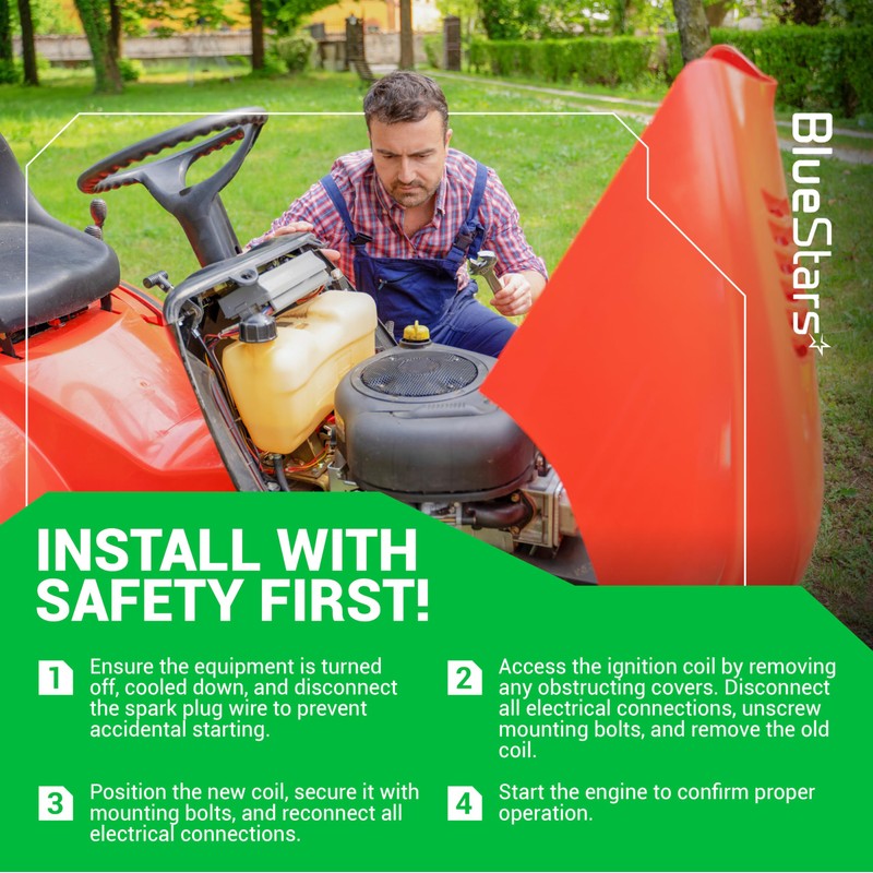 BlueStars 291337001 Ignition Coil with Spark Plug - Compatible with