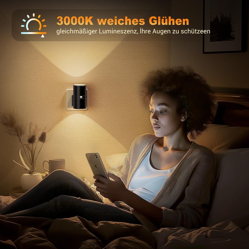 JandCase Night Light Socket, Night Light with Motion Sensor, Night