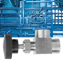 Stop Valve,Angle Valve BSPP Female Thread Needle Valve 304 Stainless Steel Angle Type Stop Valve for Water Gas Oil Fuel (3/8)