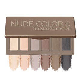 LANDMOON Neutral Nude Matte Mini Eyeshadow Palette, 6 Colors Smoky Taupe & Brown Travel Size Eye Shadows, Highly Pigmented, Long-Lasting, Vegan Makeup Palette with Mirror for Daily Use