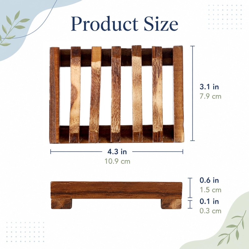 Wooden Soap Holder, Teak Soap Dish Wooden Sponge Holder for