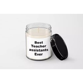 SpreadPassion Best Teacher Assistants 1 Ever Candle - Soy Wax Candle - Hand Poured Candle