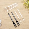 Chenshuo,Disposable Plastic Fruit Forks, Exquisite Appetizer Forks Dessert Cocktail Forks