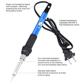DUTTY Soldering Iron, Lead Free Electric Soldering Iron, 60W Internal Heating Adjustable Temperature Constant Temperature Electric Soldering Iron Gun with Precision Tip US Plug