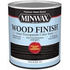 Minwax® Wood Finish® Water-Based Semi-Transparent Color Stain, True Black, 1 Quart