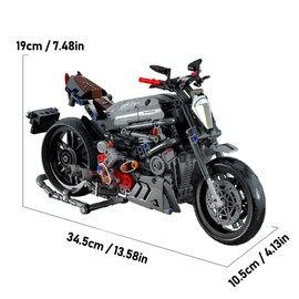 DAHONPA Motorcycle Model Building Blocks Set, 827 Pieces Bricks, MOC Monster Street Car Toys as Gift for Kids or Adult