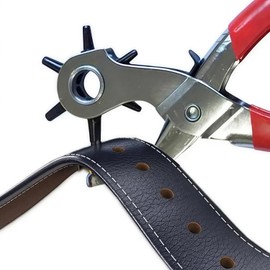 SHSHbuy Leather Hole Punch Kit, Alicates Perforadores Giratorios, Leather Punch Pliers Perforadora de Cinturón Redonda, Herramientas de Perforación for Shoes, Belts, Bags, Leather Fabric, 6 Tamaños 2