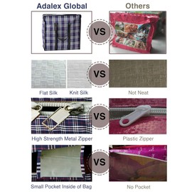 82L Extra Large JUMBO Storage Bags 190GSM for Organizing | Heavy-Duty Laundry Bags with zips for Clothes, Bedding | Durable Laundry Bag with Reinforced Handles. (3 PCS BLACK BLUE)