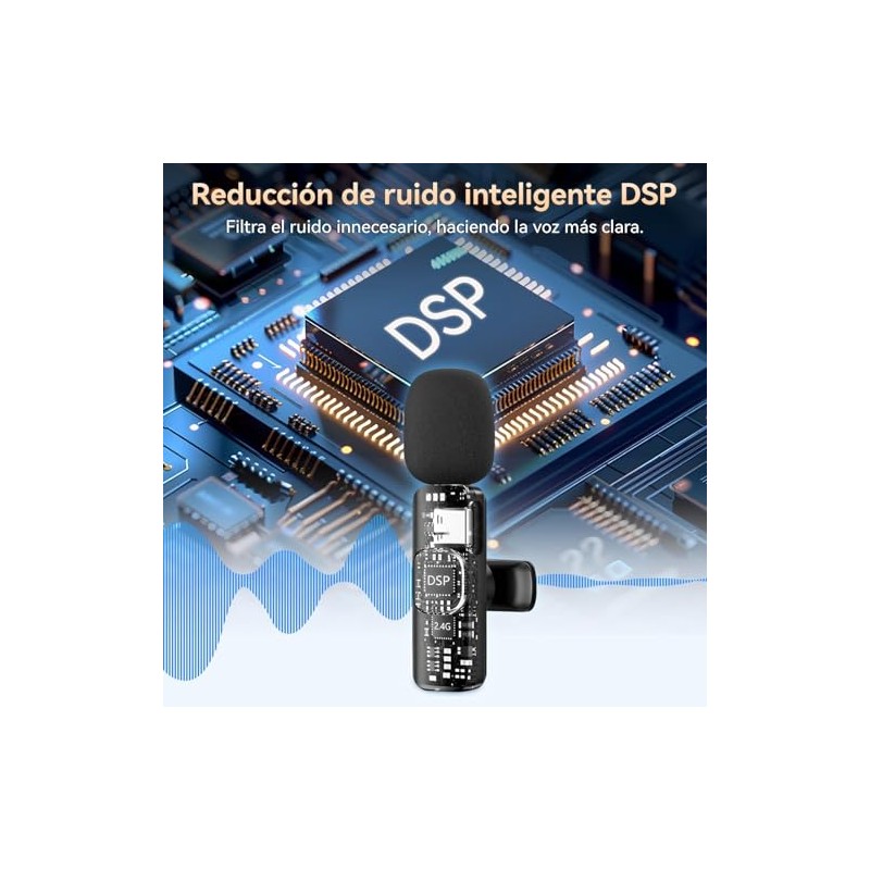 GARUISKY 3 en 1 Microfono Inalambrico de Solapa 2 Pack