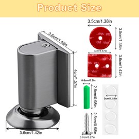 MYPOTO Magnetischer Türstopper, Magnetic Door Stopper, Fensterstopper Türschließer Ohne Bohrent Selbstklebend Schwer Türhalter, Türstopper Boden zum Kleben für Zuhause (Grau)