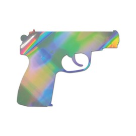 Makarov Premium Sticker Decal Oil Slick Rainbow Holographic Metallic Pistol Hand Gun 2a Rights - Oil Slick - 2" W x 1.51" H