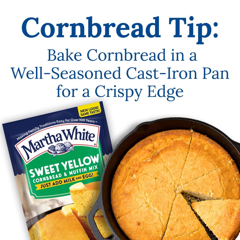 Martha White Sweet Yellow Cornbread and Muffin Mix, 7-Ounce Packages