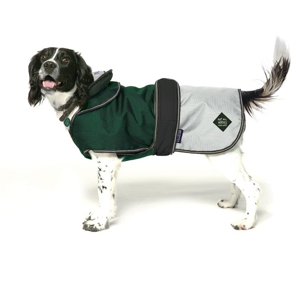 Danish Design Battersea Dogs Home Green 2 in 1 Summer and Winter Removable Lining Waterproof Windproof Dog/Puppy Coat 14 Inch 35 cm