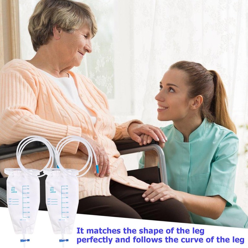 Urine Bag Leg Bags: 4 Pieces 750 ml Leg Bags