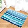 Summer Coastal Front Door Mat Indoor Entrance, Abstract Ocean Wave