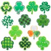 JUNEBRUSHS Shamrock Cutouts, 120Pcs St. Patrick's Day Cutouts Assorted Pattern