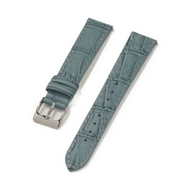 CASSIS X1022238078016 Calf Embossed Watch Strap, Waterproof Material Back, Avalon, 0.6 inches (16 mm), Ash Green, Replacement Tool Included, Leather