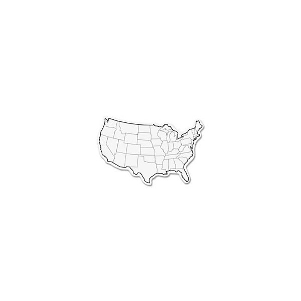 Chenille Kraft-987910 White Board Die Cut USA Map, 10-Piece