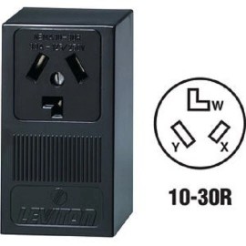 Leviton 2-Leviton 30A Surface Mount Black 10-30R 3-Wire Dryer Power Outlet R20-05054-P00