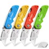 M MEEPO Box Cutter, 4-Pack Tough Folding Box Cutter for