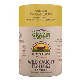 GRAZIN HEALTH Fish Eggs Capsules – 3000mg Per Serving | Omega-3, DHA & EPA Rich Fish Roe Supplement with Essential Fatty Acids for Heart, Brain, Immune & Daily Nutrition Support – 30 Servings