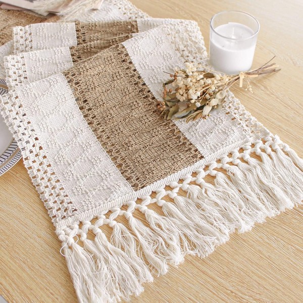 Boho Table Runner for Christmas Home Decor with Tassels 72