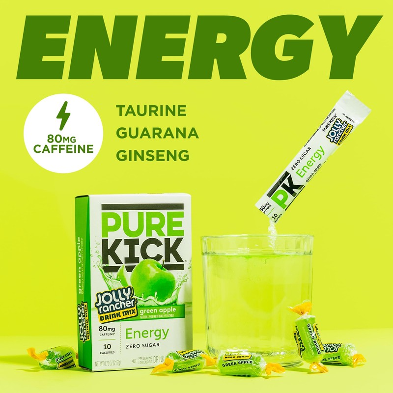 PURE KICK Energy Singles To Go Drink Mix, Jolly Rancher