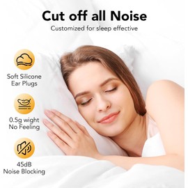 45dB Black Sleep Noise Canceling Earplugs | Soft Reusable Silicone | All-Scenario Hearing Protection (Sleep, Concerts, Work, Study, Travel)
