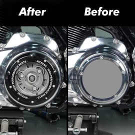 NICECNC Black Derby Cover Clutch Cover Compatible with Harley Davidson CVO Limited FLHTKSE 2014-2020,Road Glide FLTRX/Road King FLHR,CVO Street Glide FLHXSE/2/3,Freewheeler FLRT,SEE FITMENT